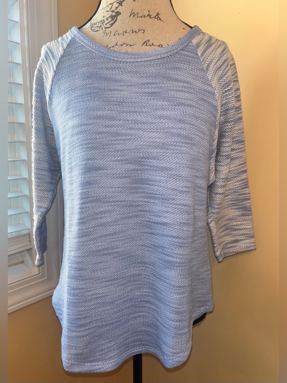 new directions Light Blue Scoop Neck Knit Pullover